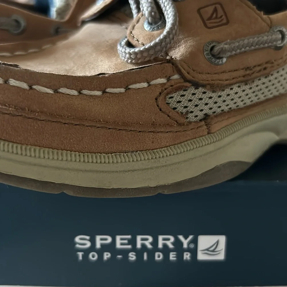 Sperry Top Sider Lanyard Boys Kids Tan Boat Shoes‎ 8.5
